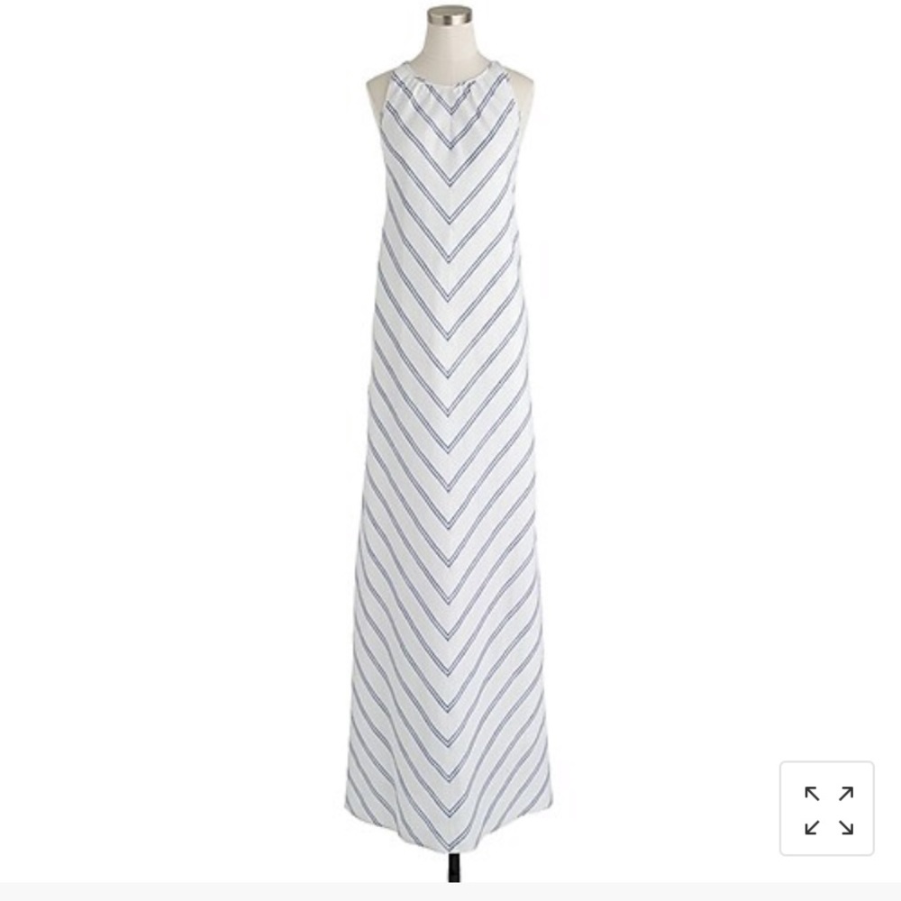 J.Crew chevron white linen maxi.